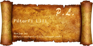 Péterfi Lili névjegykártya