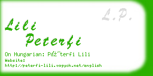 lili peterfi business card